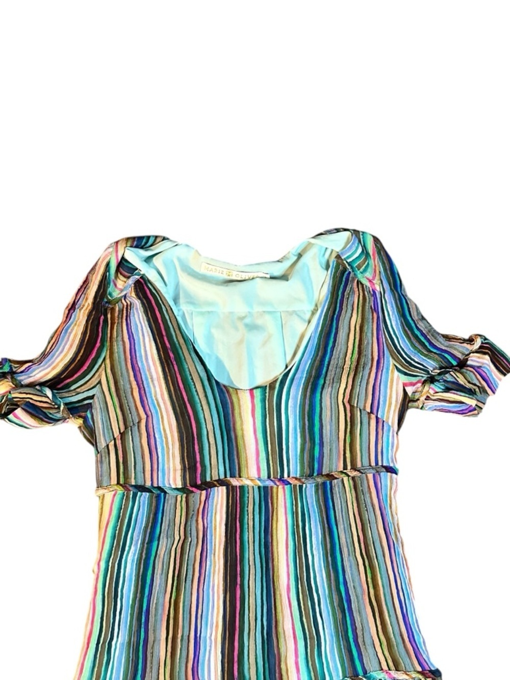 Marie Oliver Vanessa striped tiered mini dress M - Picture 3 of 5